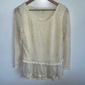 A'reve Lace and Knit Sweater‎ Size Small